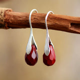 Red Jaspers Stone Drop Earrings for Women
