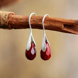 Red Jaspers Stone Drop Earrings for Women