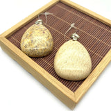 Natural Stone Drop Shape Pendant DIY Accessory Charm Jewelry 35x44mm