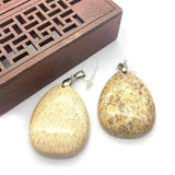 Natural Stone Drop Shape Pendant DIY Accessory Charm Jewelry 35x44mm