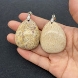 Natural Stone Drop Shape Pendant DIY Accessory Charm Jewelry 35x44mm
