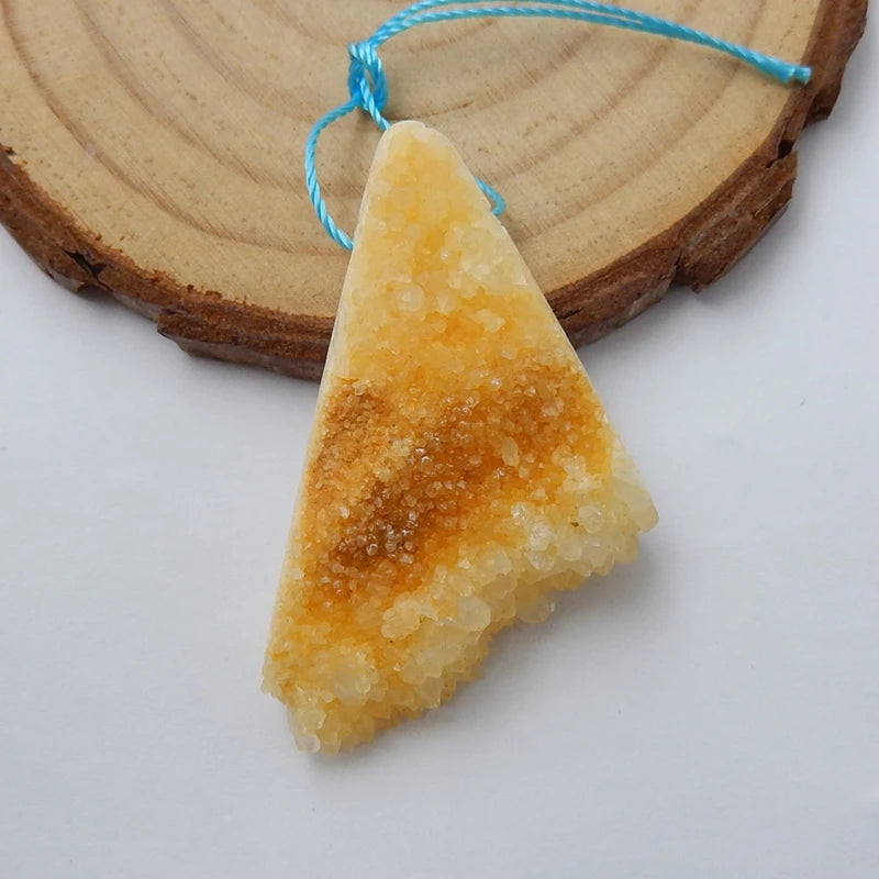 Drusy Quartz Pendant 40x22x9mm 8.8g Semiprecious Stone Jewelry