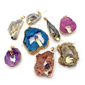 Druzy Crystal Pendants for Women Necklace DIY Jewelry Making