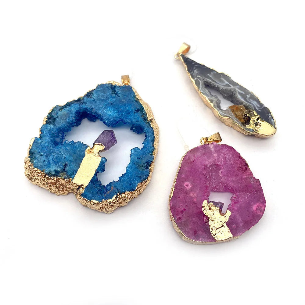 Druzy Crystal Pendants for Women Necklace DIY Jewelry Making