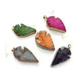 Natural Stone Druzy Crystal Pendants for Earrings