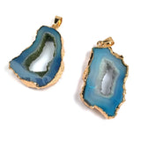 Natural Stone Druzy Crystal Pendants for Jewelry Making
