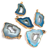 Natural Stone Druzy Crystal Pendants for Jewelry Making