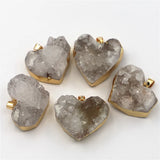 Heart Shape Natural Stone Druzys Agate Pendants