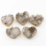Heart Shape Natural Stone Druzys Agate Pendants