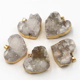 Heart Shape Natural Stone Druzys Agate Pendants
