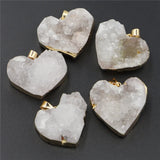Heart Shape Natural Stone Druzys Agate Pendants