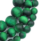 Matte Green Tiger Eye Round Spacer Beads 4-12mm for Jewelry Making