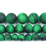 Matte Green Tiger Eye Round Spacer Beads 4-12mm for Jewelry Making