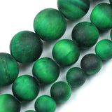Matte Green Tiger Eye Round Spacer Beads 4-12mm for Jewelry Making