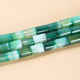 Colorful Dyed Peacock Agate Tube Shape Beads for Jewelry Making