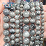6-12MM Natural Stone Eagle Eye Round Spacer Bead DIY Jewelry Making
