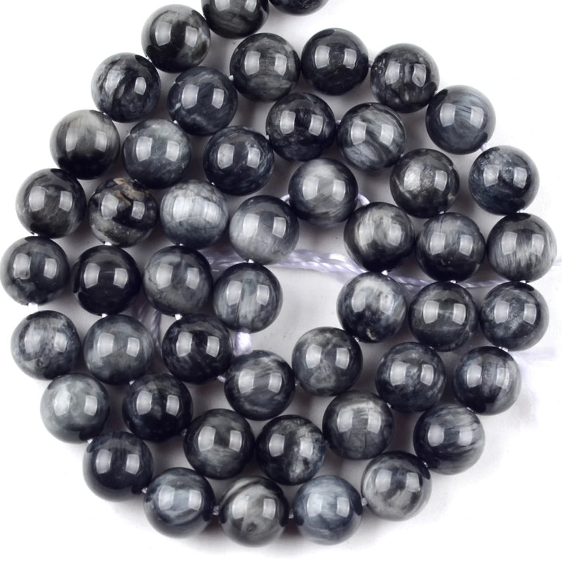 6-12MM Natural Stone Eagle Eye Round Spacer Bead DIY Jewelry Making