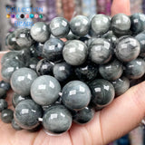 6-12MM Natural Stone Eagle Eye Round Spacer Bead DIY Jewelry Making