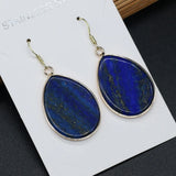 Irregular Lapis Lazuli Stone Earrings - Romantic Gift