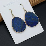 Irregular Lapis Lazuli Stone Earrings - Romantic Gift