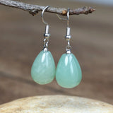 Green Aventurine Water Drop Earrings Women