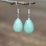 Green Aventurine Water Drop Earrings Women