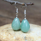 Green Aventurine Water Drop Earrings Women