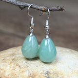Green Aventurine Water Drop Earrings Women