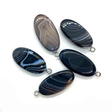 Colored Agate Egg Shape Pendant 15x32mm Amethyst Charm