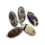 Colored Agate Egg Shape Pendant 15x32mm Amethyst Charm