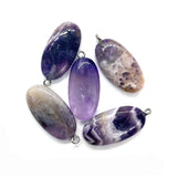 Colored Agate Egg Shape Pendant 15x32mm Amethyst Charm
