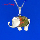 Stone Elephant Pendants Crystal Charm Jewelry 10pcs