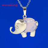 Stone Elephant Pendants Crystal Charm Jewelry 10pcs