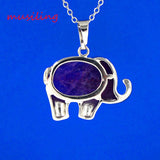Stone Elephant Pendants Crystal Charm Jewelry 10pcs