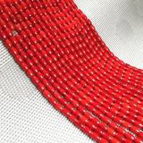 Natural Stone Elliptical Red Coral Beads DIY Jewelry Making 15'' Strands
