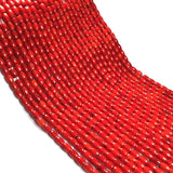 Natural Stone Elliptical Red Coral Beads DIY Jewelry Making 15'' Strands