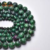 Natural Stone Epidote Zoisite Beads Round Loose Beads 15'' 4-12mm
