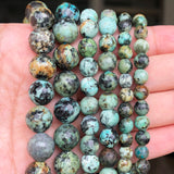 Faceted African Turquoise Loose Spacer Beads 15'' 6 8 10mm