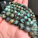 Faceted African Turquoise Loose Spacer Beads 15'' 6 8 10mm