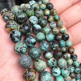 Faceted African Turquoise Loose Spacer Beads 15'' 6 8 10mm