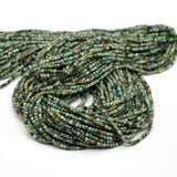 Faceted African Turquoise Spacer Beads 2mm