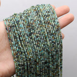 Faceted African Turquoise Spacer Beads 2mm