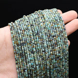 Faceted African Turquoise Spacer Beads 2mm