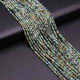Faceted African Turquoise Spacer Beads 2mm