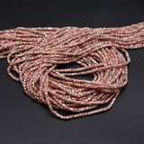 Rhodochrosite Faceted Beads 2mm for Jewelry Making