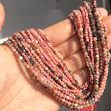 Natural Stone Faceted Lace Rhodonite Gems Spacer Beads 15''