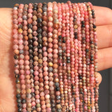 Natural Stone Faceted Lace Rhodonite Gems Spacer Beads 15''
