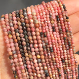 Natural Stone Faceted Lace Rhodonite Gems Spacer Beads 15''