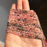 Natural Stone Faceted Lace Rhodonite Gems Spacer Beads 15''