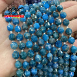 Natural Stone Faceted Apatite Spacer Charm Beads 8mm